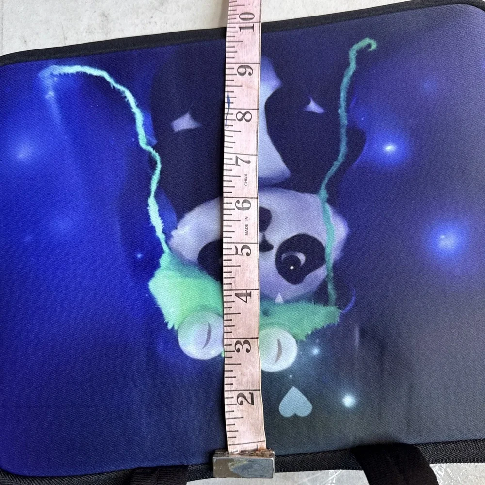 Neoprene Tablet Sleeve Baby Panda Frog Hat with shoulder strap Purple Black